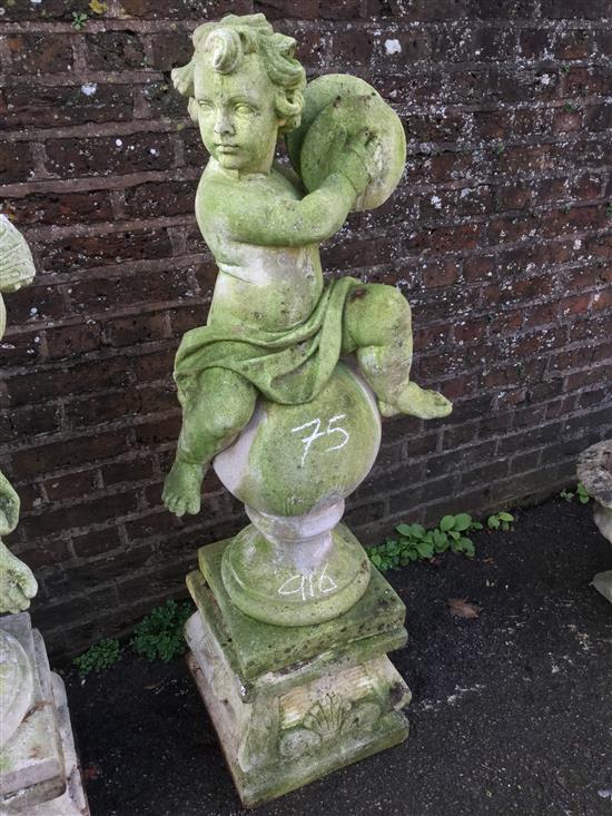 Girl with cymbals on plinth